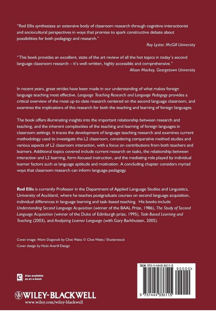 Language Teaching Research and Language Pedagogy