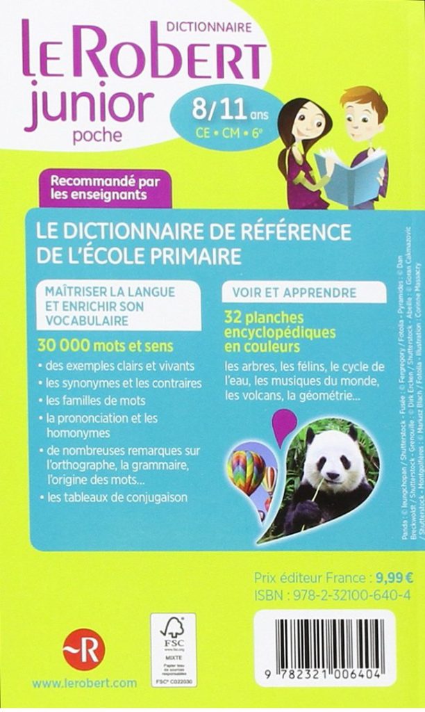 Dictionnaire Le Robert Junior Poche Plus