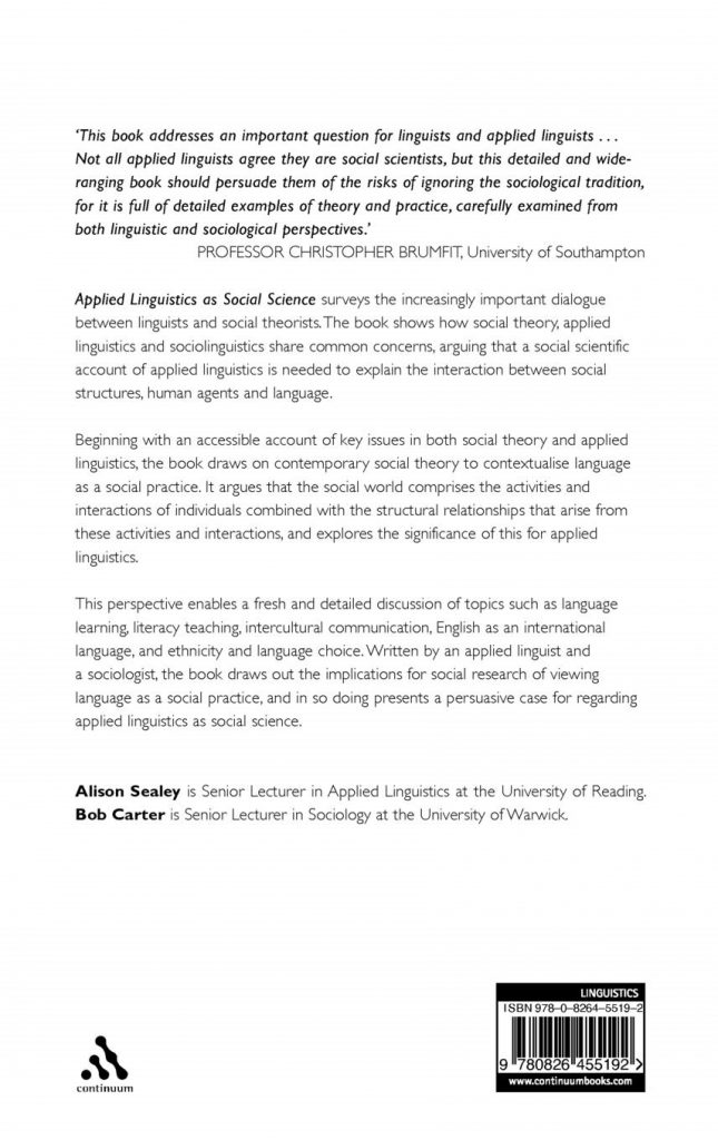 Applied Linguistics as Social Science