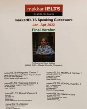 Makkar IELTS Speaking Guesswork Jan Apr 2022 Final Version کتاب