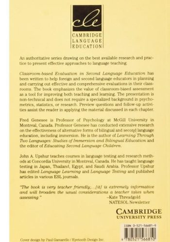 Classroom Based Evaluation In Second Language Education