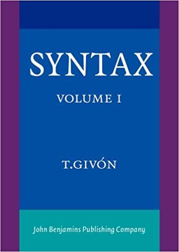 Syntax An Introduction Volume I