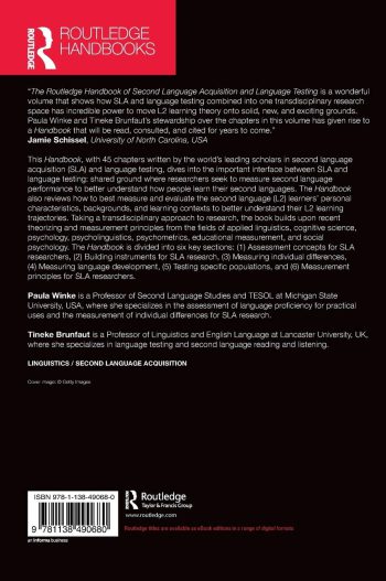 The Routledge Handbook of Second Language Acquisition and Language Testing