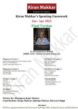 Kiran Makkars Speaking Guesswork Jan Apr 2023