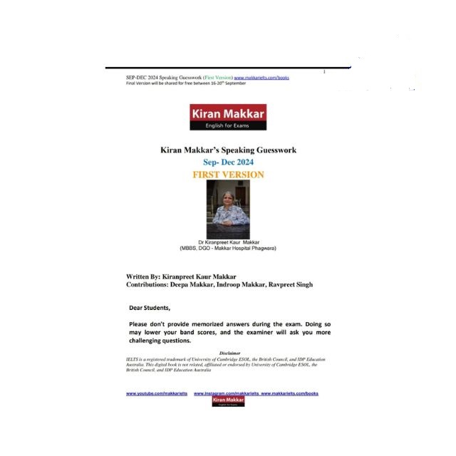 Kiran Makkar Speaking Guesswork Sep Dec 2024