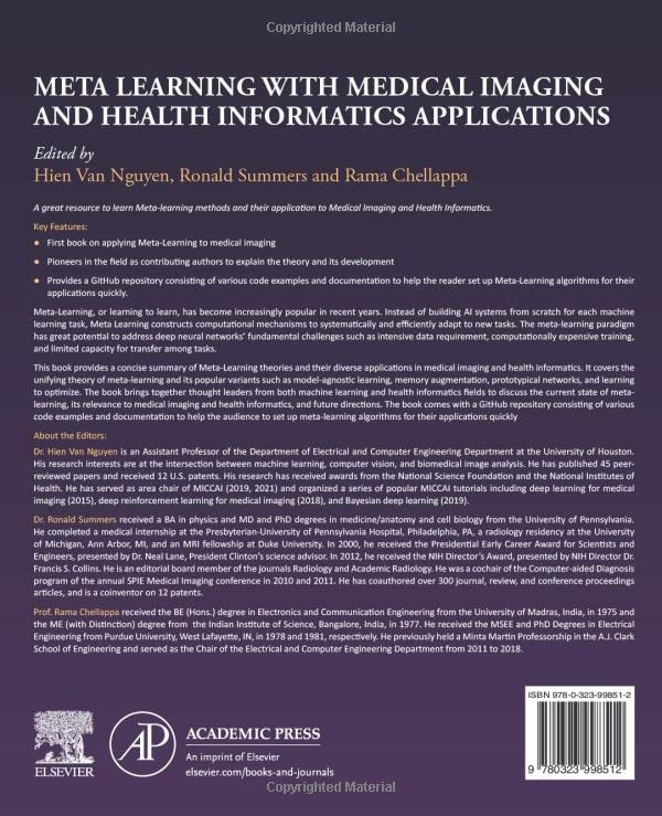 Meta Learning With Medical Imaging and Health Informatics Applications