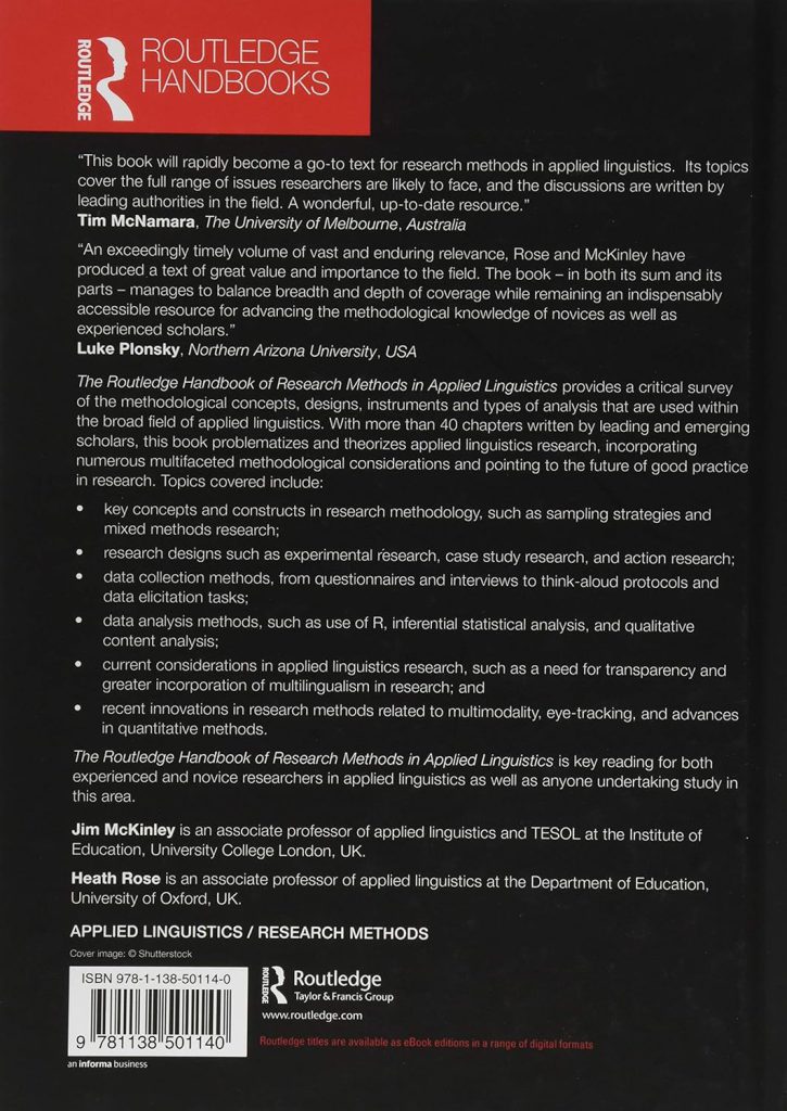 The Routledge Handbook of Research Methods in Applied Linguistics