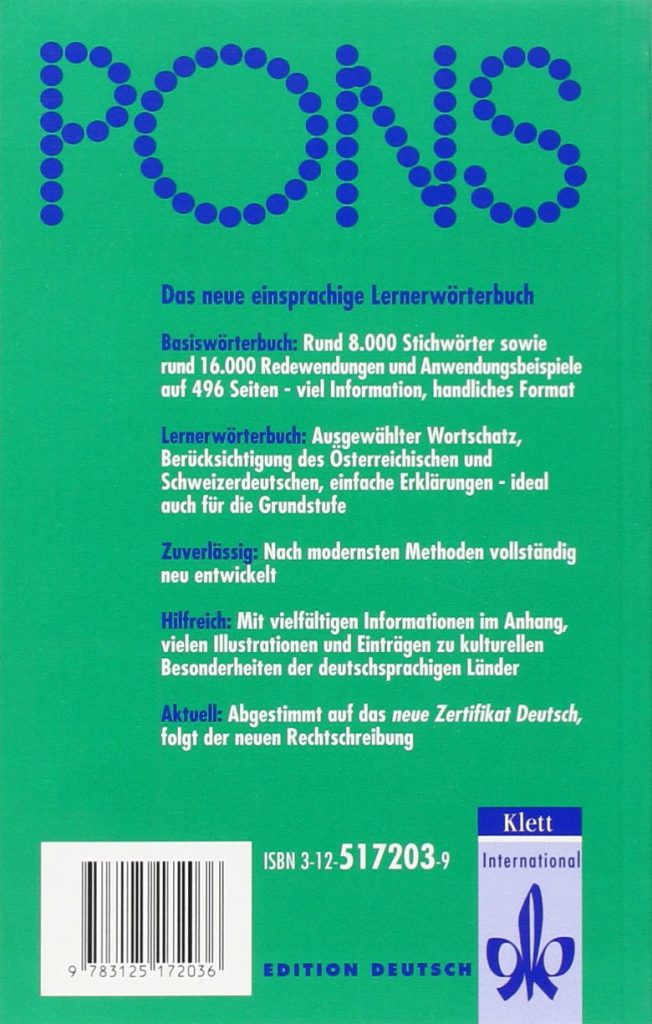 PONS Basisworterbuch Deutsch als Fremdsprache